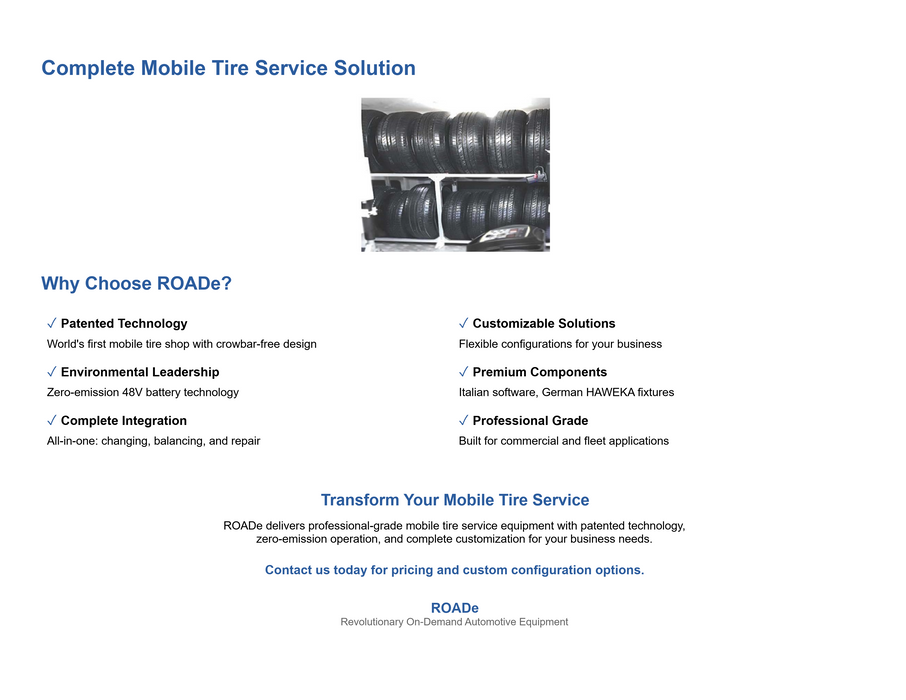 Mobile 48v Tire Machine