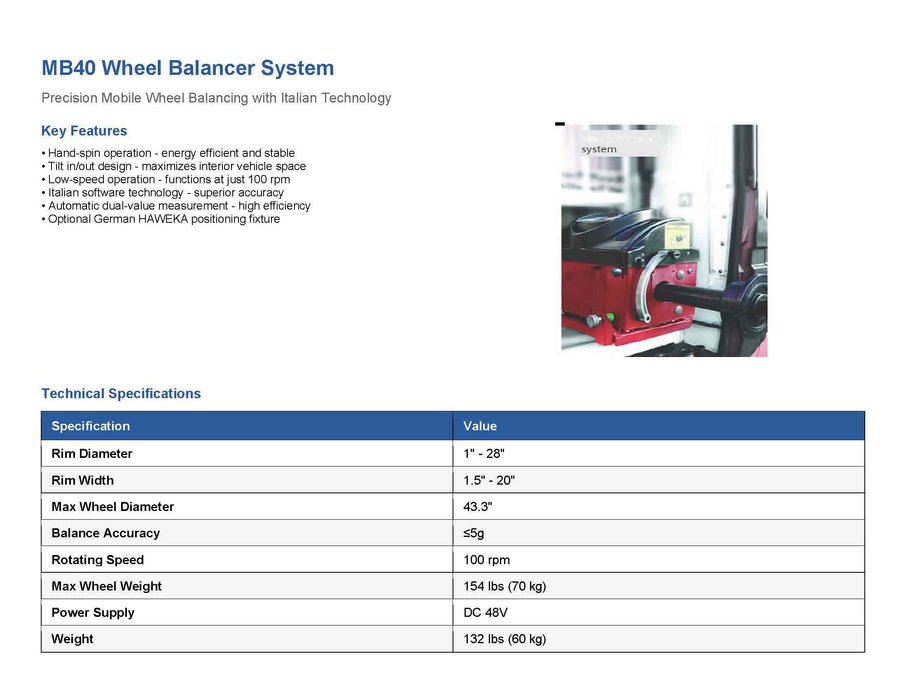 Mobile 48v Tire Machine
