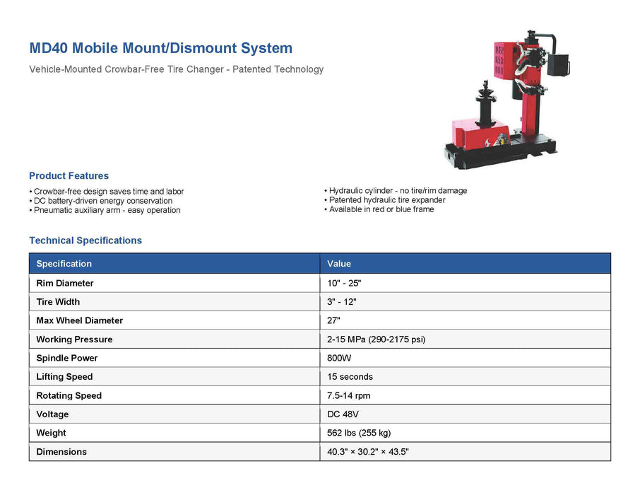 Mobile 48v Tire Machine